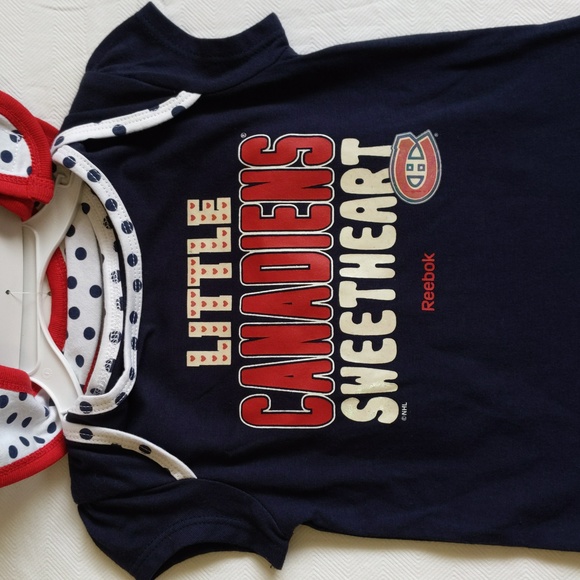 NEW reebok 3 piece creeper set NHL montreal canadiens 24 months baby girl - Picture 4 of 9